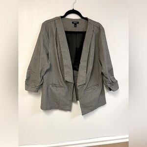 Blazer Ruched Sleeve Shawl Lapel Suit Blazers Jackets Pockets Business‎ Casual